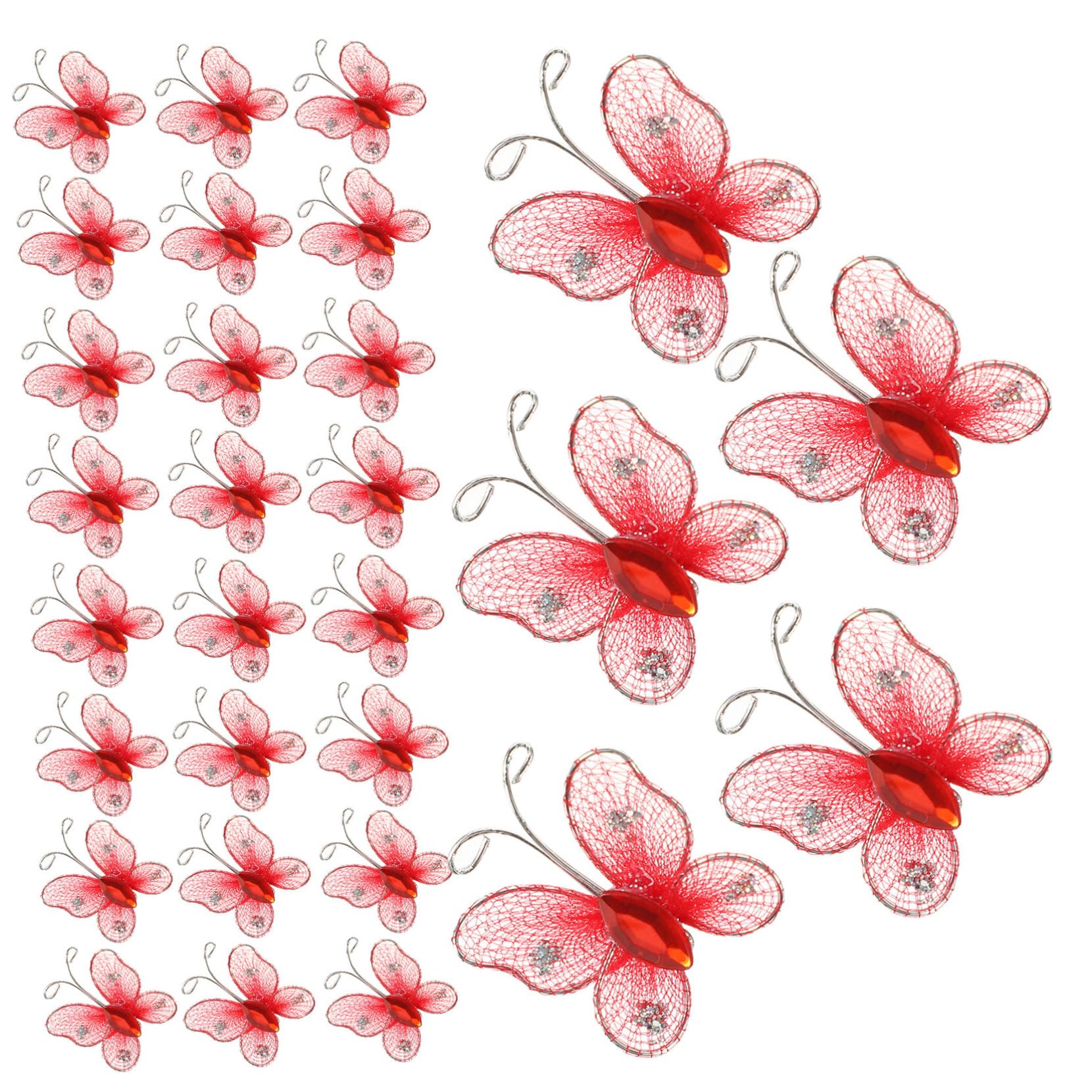 Hemobllo 250stücke Mesh Schmetterlinge Wanddekorationen Realistische Butterflies Für Kreative Raumgestaltungen Für Hochzeiten Partys Und -projekte