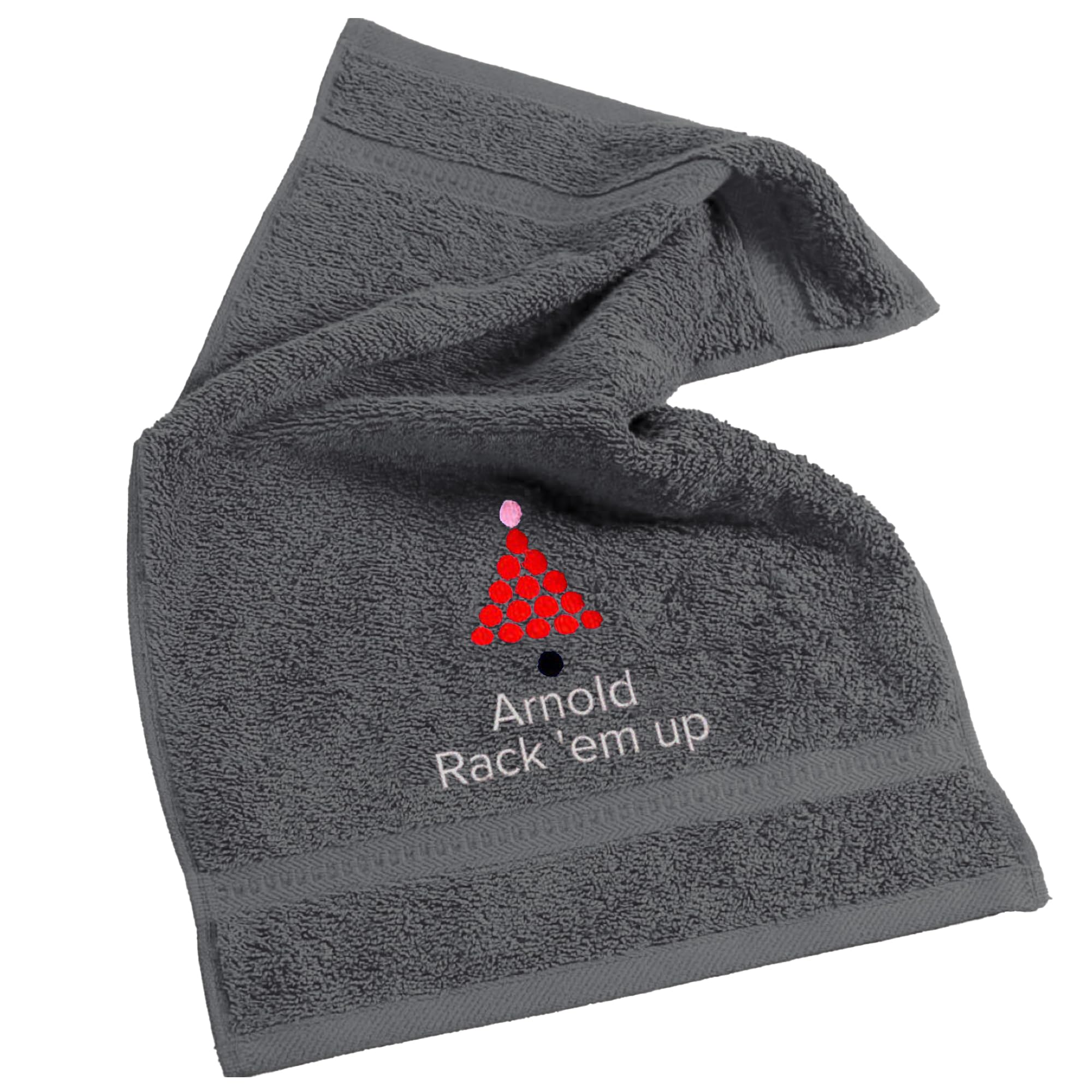 aztex Personalised Snooker Towel, 100% Cotton, Slate