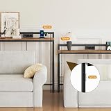 YATINEY 180 cm Console Étroite, Hauteur Réglable 70-90 cm, Table de Canapé, Multiprise Coulissante (2 AC, 1 USB-A, 1 Type-C), Câble 2 m, pour Entrée, Couloir, Salon, Chambre, Marron Rustique et Noir - 5