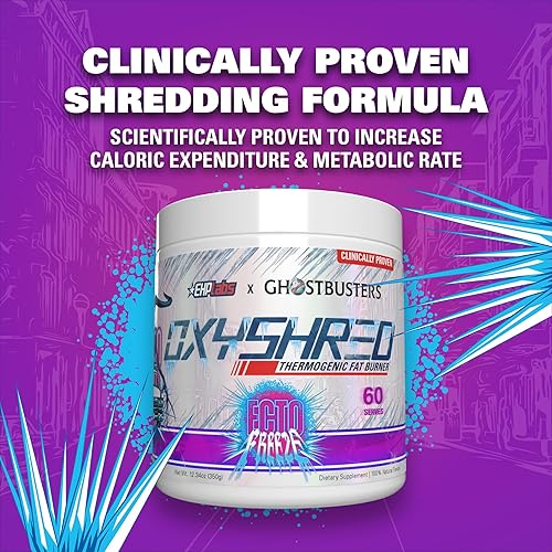 Miniatura 20 de EHP Labs OxyShred - Polvo termogénico para antes del entrenamiento y suplemento para adelgazar, clínicamente probado, con L-glutamina y