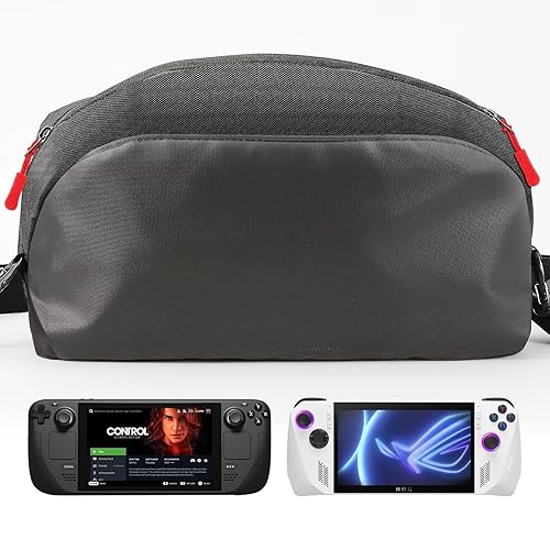 Gepicest Carrying Case for Steam Deck Rog Ally Switch Hori Split Pad Pro Handheld Console Accessories Dock Station AC Charger Soft Sling Shoulder
