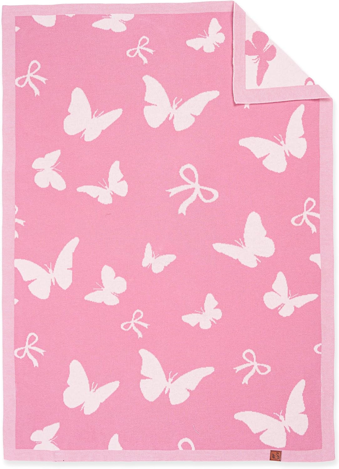 Butterfly Jacquard Baby Blanket, 30"x40" Two-Sided Breathable Throw Blanket for Boys and Girls, Newborn Infant Toddler Ideal for Gift