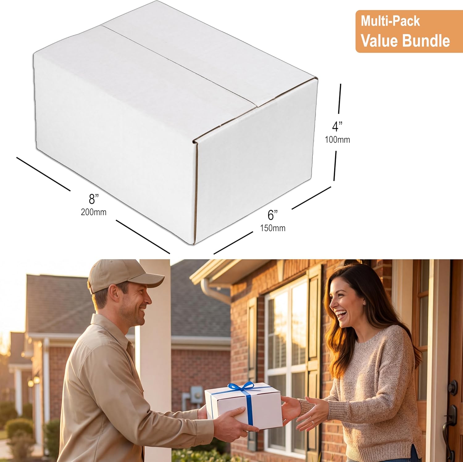 8x6x4" Sturdy Cardboard Shipping Boxes (45 Pack), Medium Mailing Boxes For Small Business for Packing, Moving and Storage