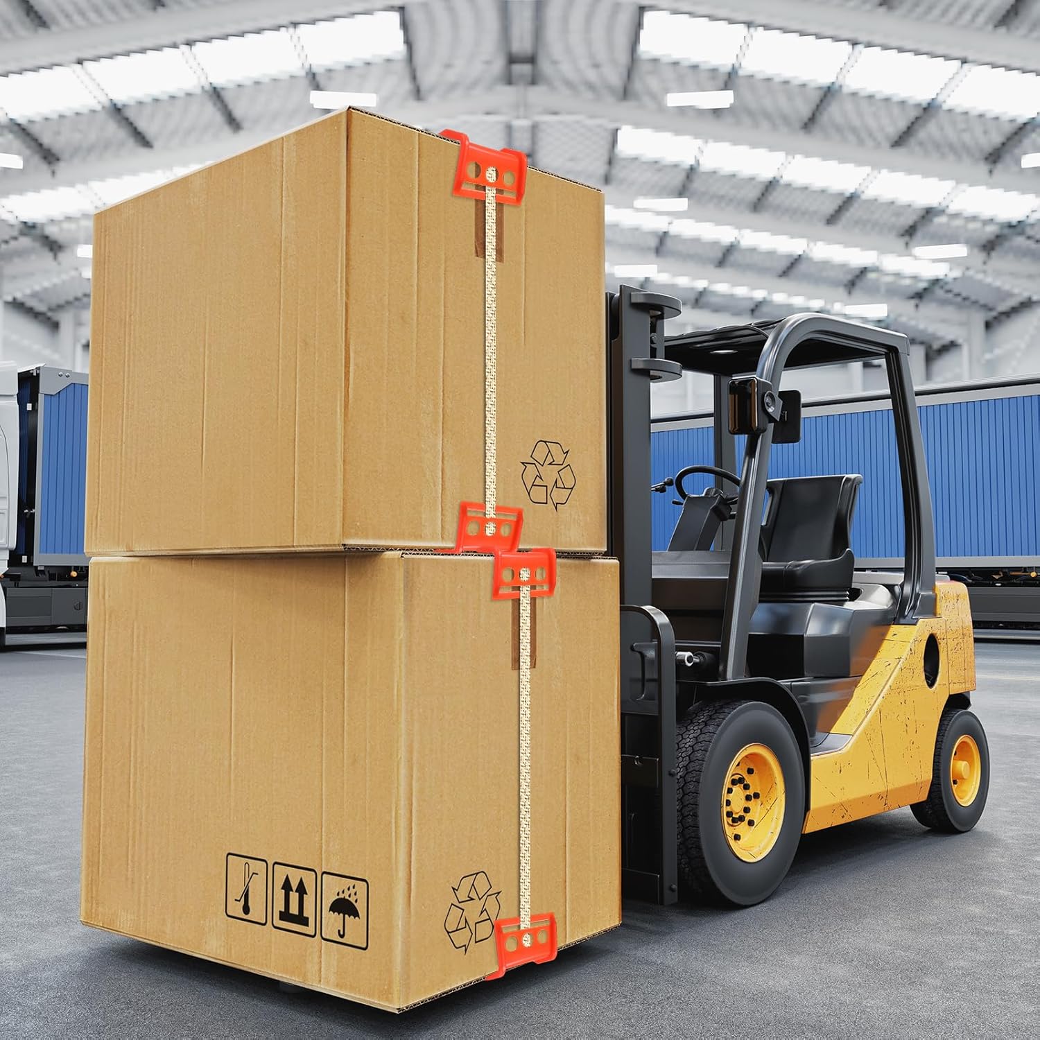 20 Pack Flatbed Edge Protectors for Cargo Loads, Thick Plastic Corner Protectors Tie Down Strap Corner Protector Edge Protector for Pallets Trailer Truck Cargo Protection (Orange)