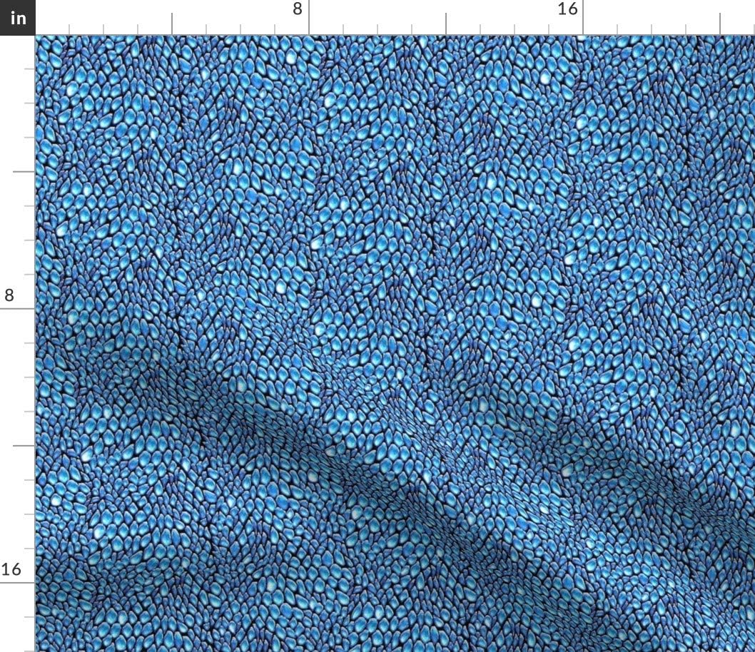 Spoonflower Fabric - Sparkle Blue Ice Dragon Scales Scale Fantasy Costume Mermaid Dragons Printed on Petal Signature Cotton Fabric by The Yard - Sewing Quilting Apparel Crafts Decor