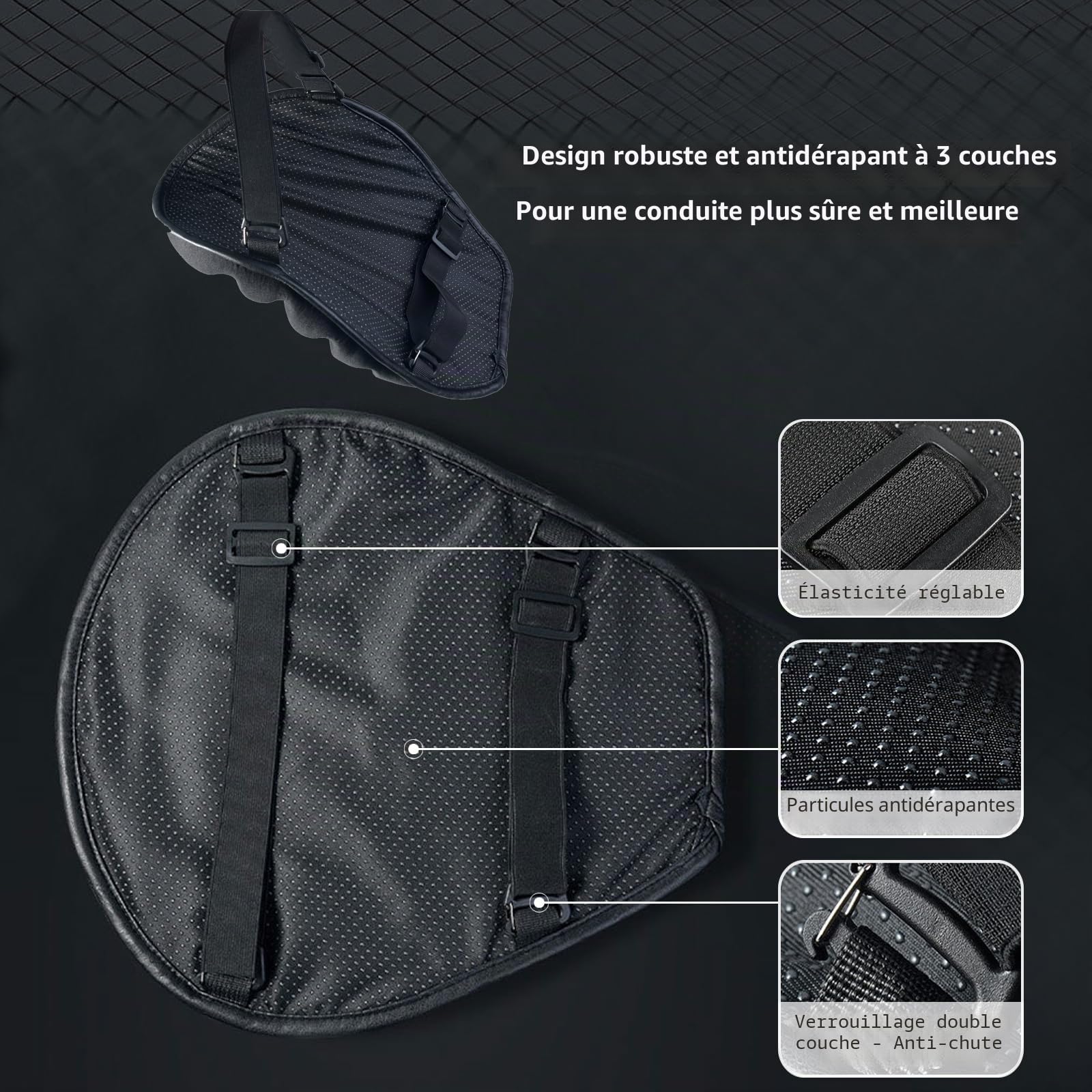 Coussin d'assise de moto absorbant les chocs Wave Honeycomb Structure respirante Absorbe les chocs Très flexible Coussin d'assise en gel de moto pour les longs trajets