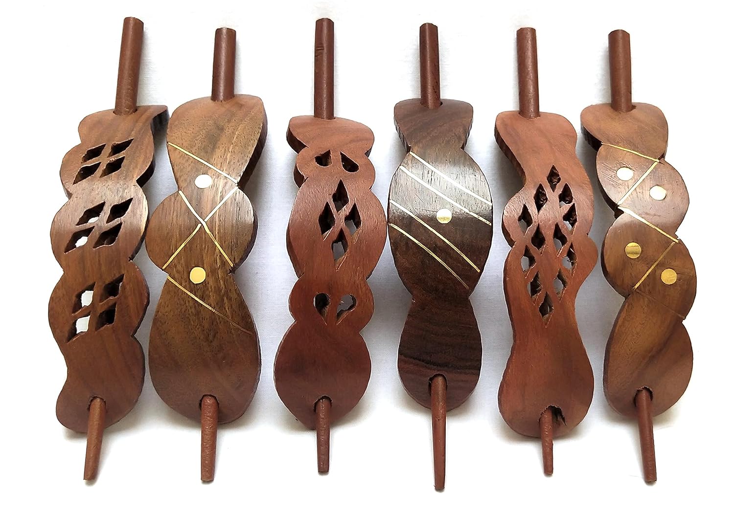 Master Arts wooden hair clips designer and stylish hair pins for women ( pack of 6 ) MIXED DESIGN