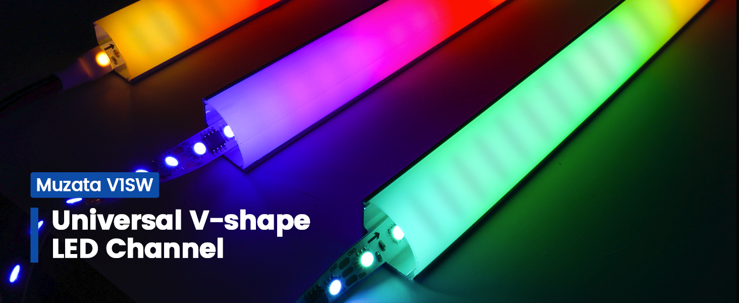 Amazon.com: Muzata 6Pack 3.3FT/1M V Shape LED Channel Silver