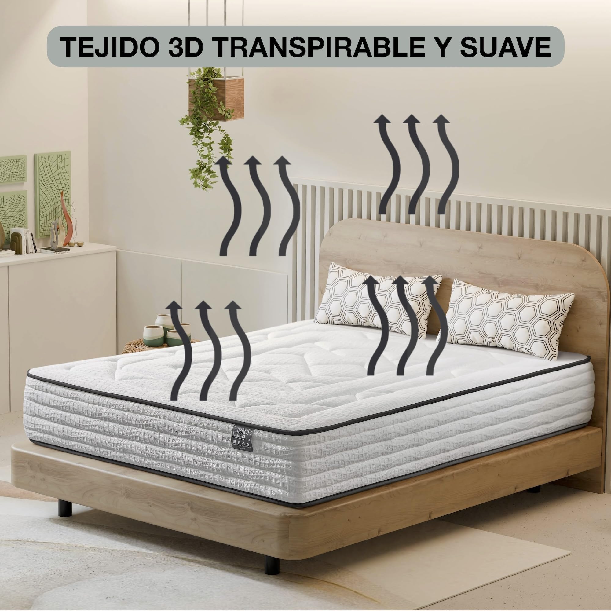 T-ORMU Colchón 150 x 190 Viscoelástico Premium Altura 28 cm - Firmeza Alta - Ideal para Dolores de Espalda - Colchones 150x190 Ortopédico y Ergonómico - Colchon viscoelastico 150x190 Matrimonio