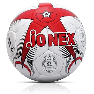 JJ Jonex Football, 32 Panel Size 5 Soccer Balls for Professional Players (Red - Proffessional)