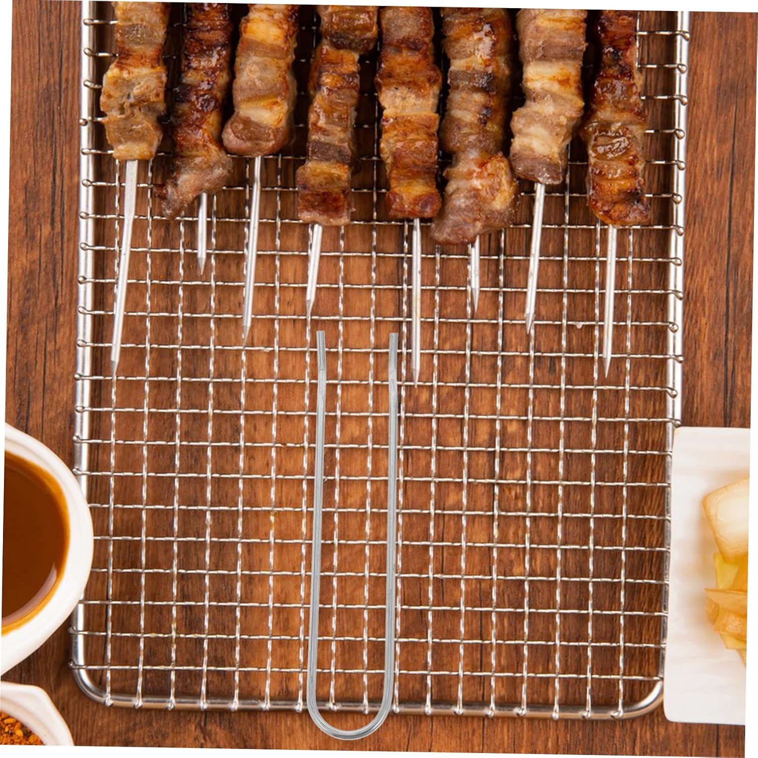 Outanaya BBQ Grill Lifter Stainless Steel Portable Tool for Grates Xmas