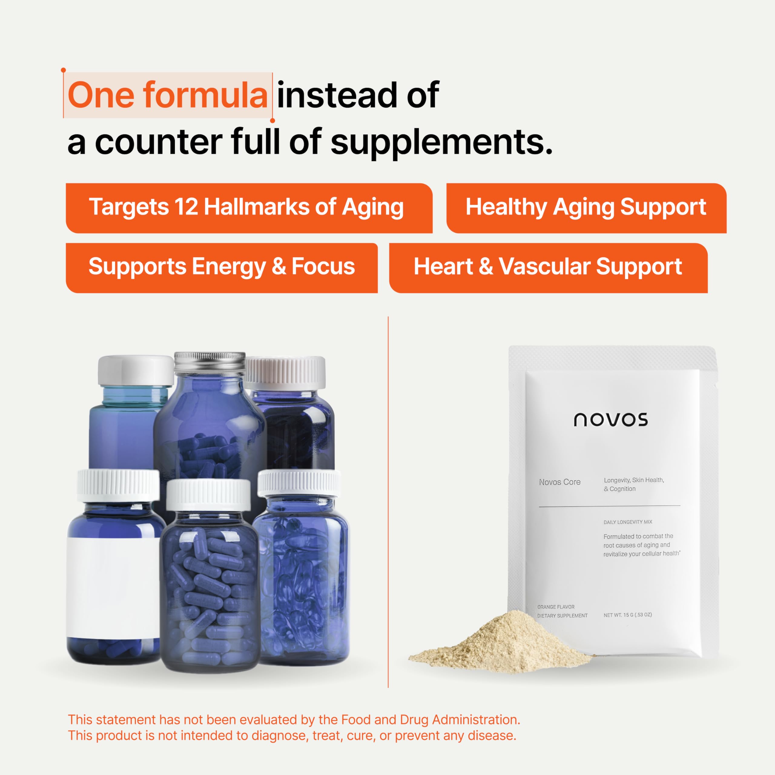 Novos Core Longevity Supplement Drink Mix, Orange, 30 Servings — Amazon image 5