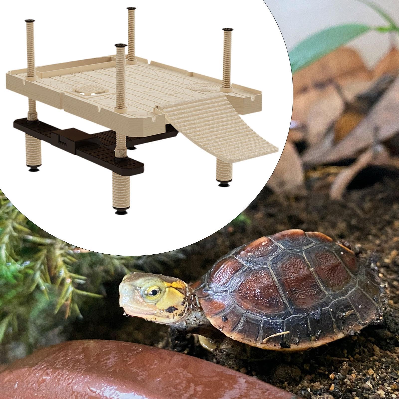 Tomar El Sol para Tortugas, Muelle para Tortugas de Agua Dulce para Dragones Barbudos Y Reptiles.