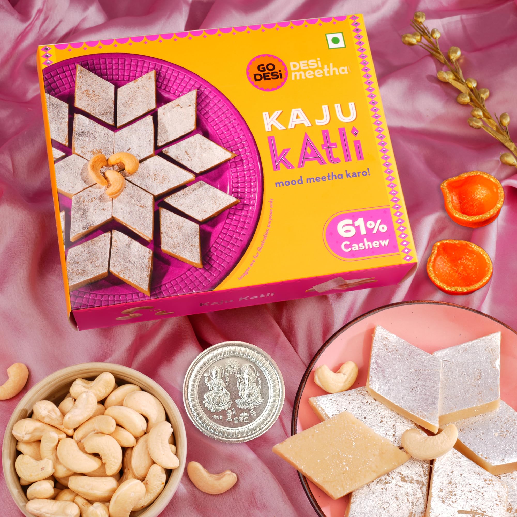 See full amazon price history chart for GO DESi Kaju Katli 61% Cashews 200 grams and Pooja Coin Combo, Sweets Indian Mithai, Diwali gifts for family and friends, Diwali gift hampers, Corporate gifts for employees GO DESi Kaju Katli 61% Cashews 200 grams and Pooja Coin Combo, Sweets Indian Mithai, Diwali gifts for family and friends, Diwali gift hampers, Corporate gifts for employees (B0D6NG89YY) Amazon Price History, Amazon Price Tracker