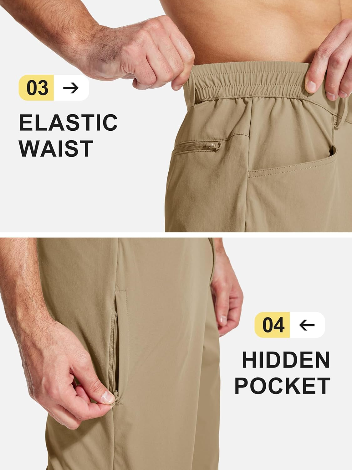 MAGCOMSEN Men's Lightweight Hiking Pants with 4 Pockets Water Resistant Quick Dry Fishing Travel Work Outddoor Pants - Image 4