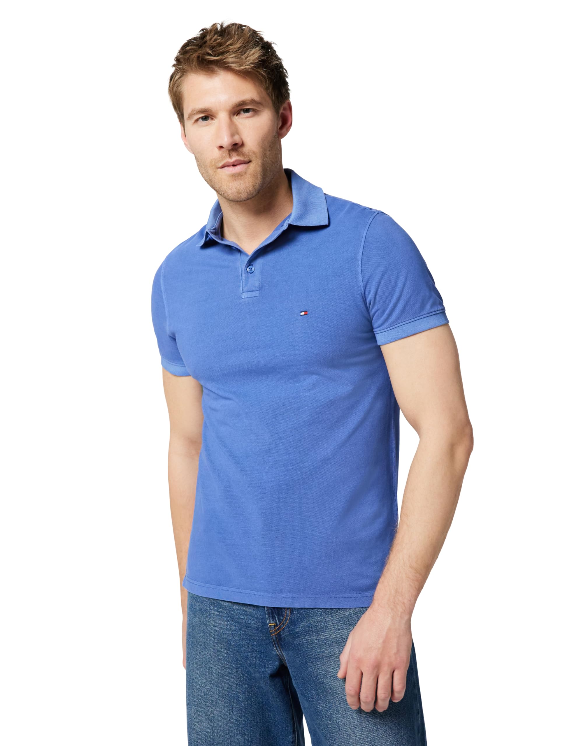 Tommy Hilfiger Men's Garment Dye Reg Polo Mw0mw34757 Garment DYE REG Polo, Blue (Monochrome Blue), L