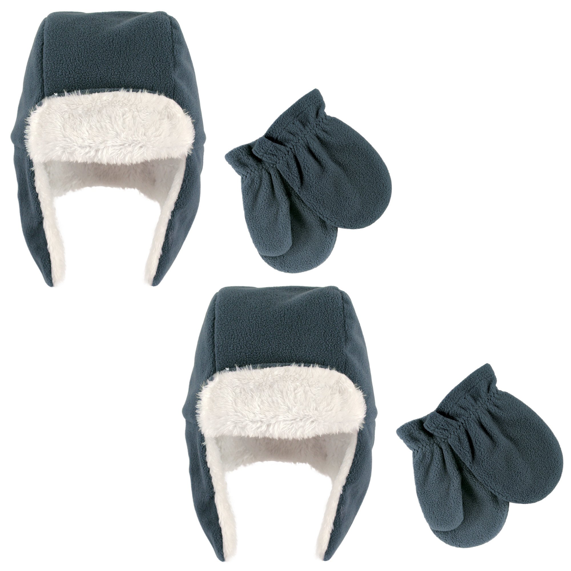 Hudson Baby Cozy Warm Toddler Hat and Mitten Set, Coronet Blue, 2T