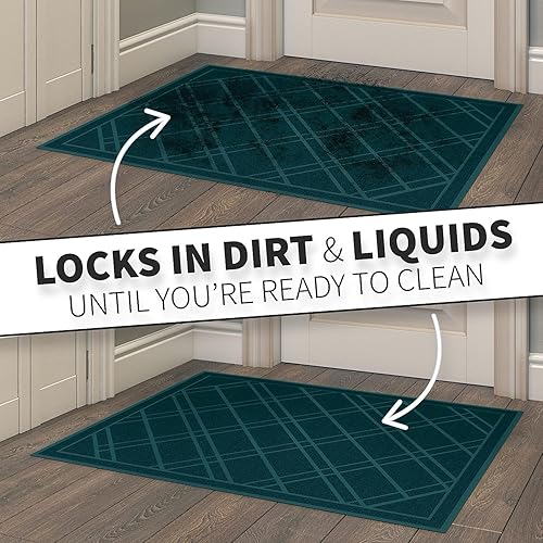 Miniatura 35 de SlipToGrip- Tapete universal de entrada, antideslizante, duradero y lavable- Tapete de bienvenida p/interior/exterior/entrada, malla Duraloop, Verde