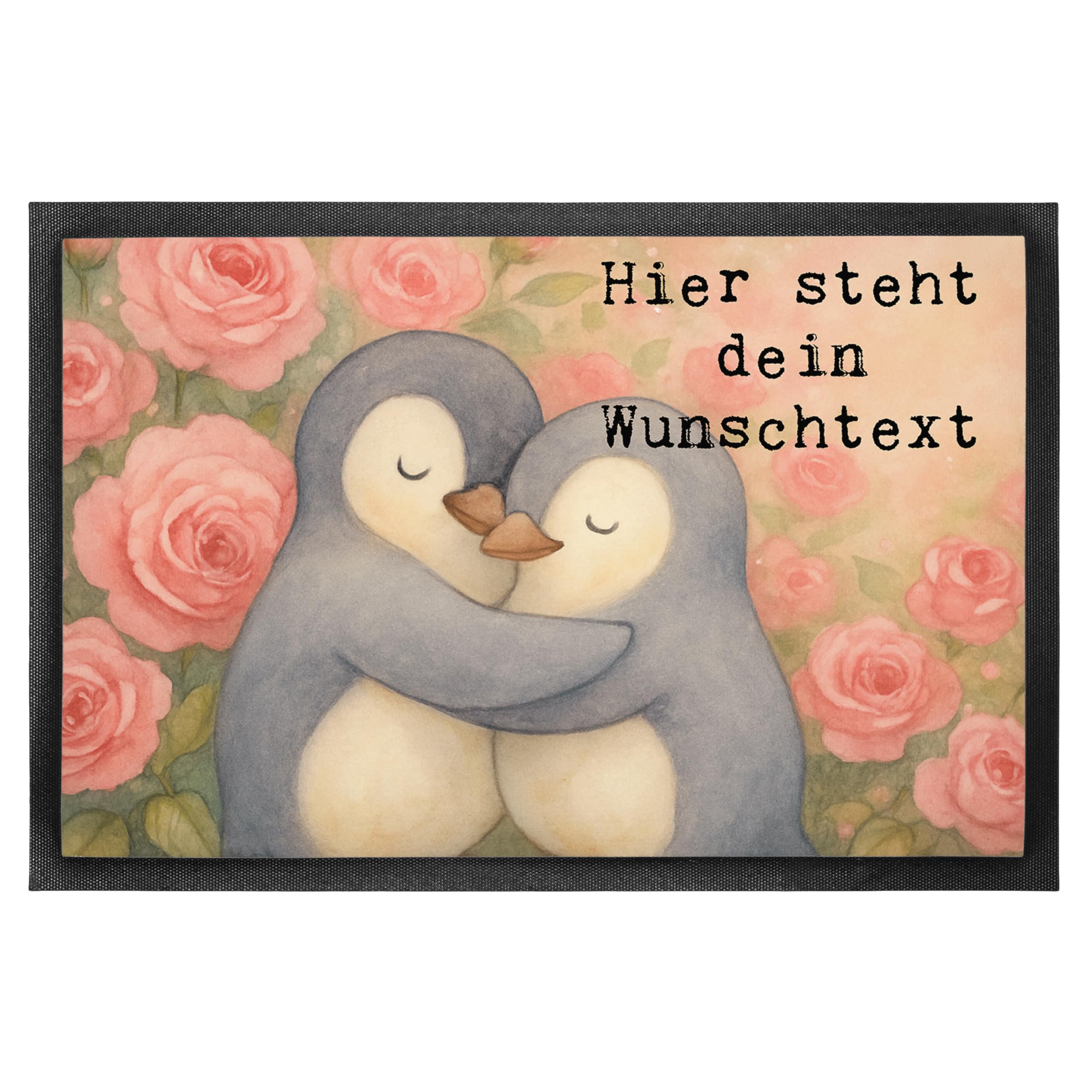 Mr. & Mrs. Panda Fussmatte personalisiert Pinguin Beste Tante der Welt Design 60 x 90 cm - Geschenk, Neffe, Taufe, Fußmatte mit Name, Dankeschön, personalisierbar, Personalisierte, Namen, Nichte