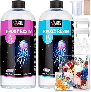 LET'S RESIN 1/2 Gallon Casting Epoxy Resin,Bubble Free & Crystal Clear Epoxy Kit,2 Part Resin and Hardener for Jewelry Making,Crafts,Art