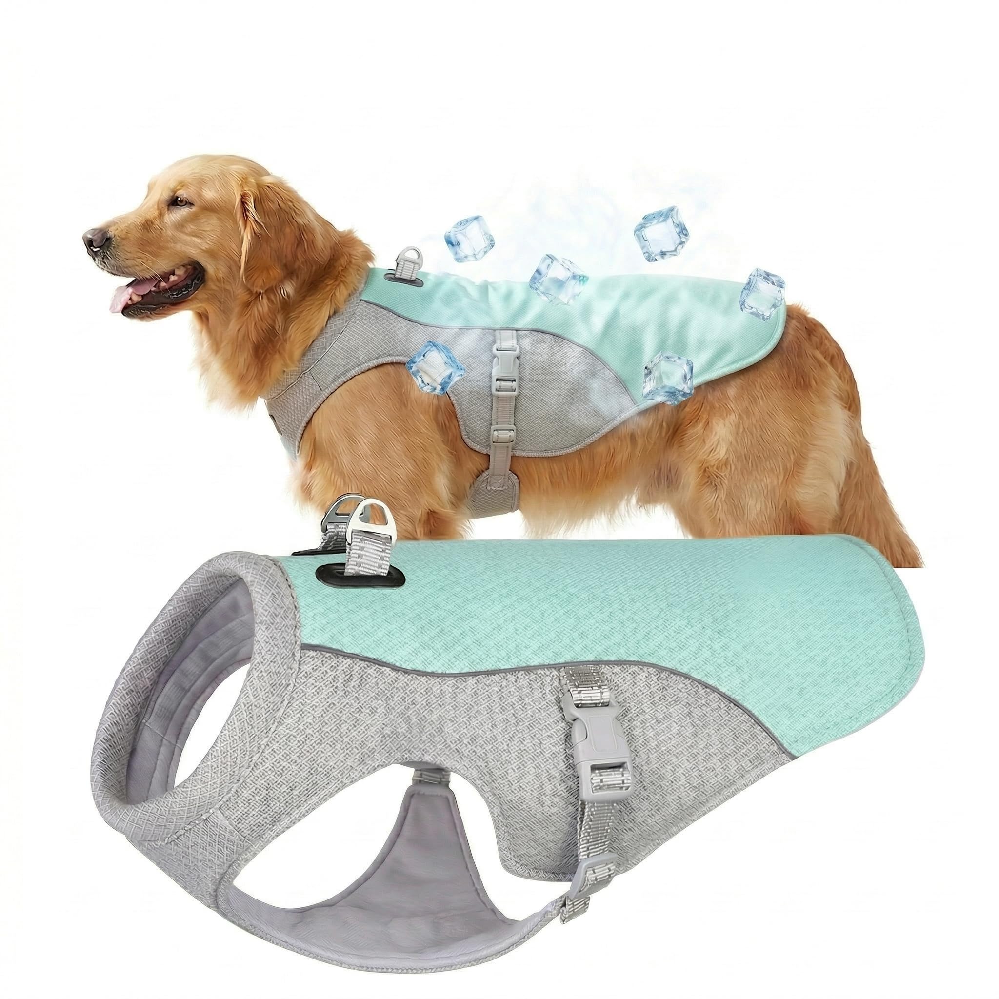 Dog Cooling Vest, Adjustable Cooling Jacket For Dogs, Breathable Cool Coat For Dogs, Cool Pet Vest Harness With D-Rings (M)