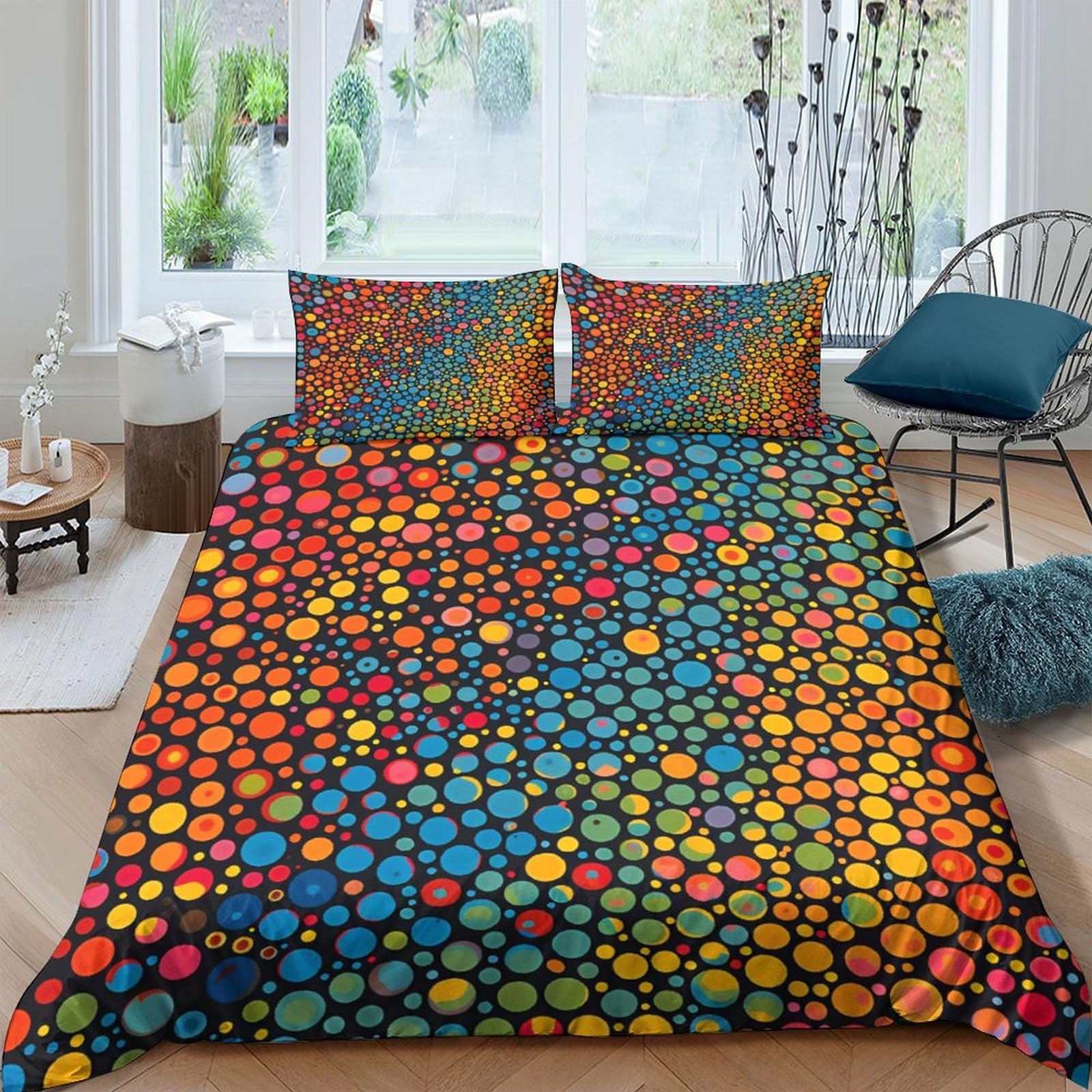 Parure de lit microfibre respirante housse de couette double 200x200cm anti-plis