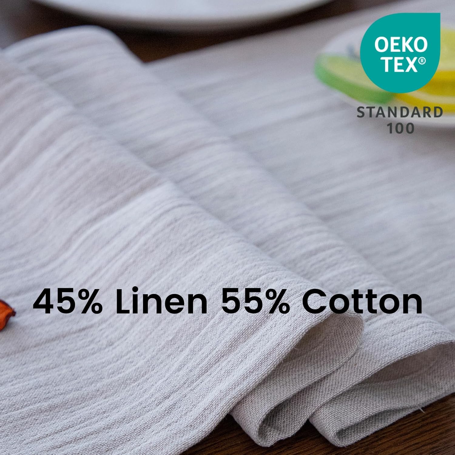 Simple&Opulence Linen Cotton Table Runner, Farmhouse Table Runner with Tassels for Bohemian Rustic Wedding, Bridal Shower, Dinner （14 x 72 Inch - Linen ）