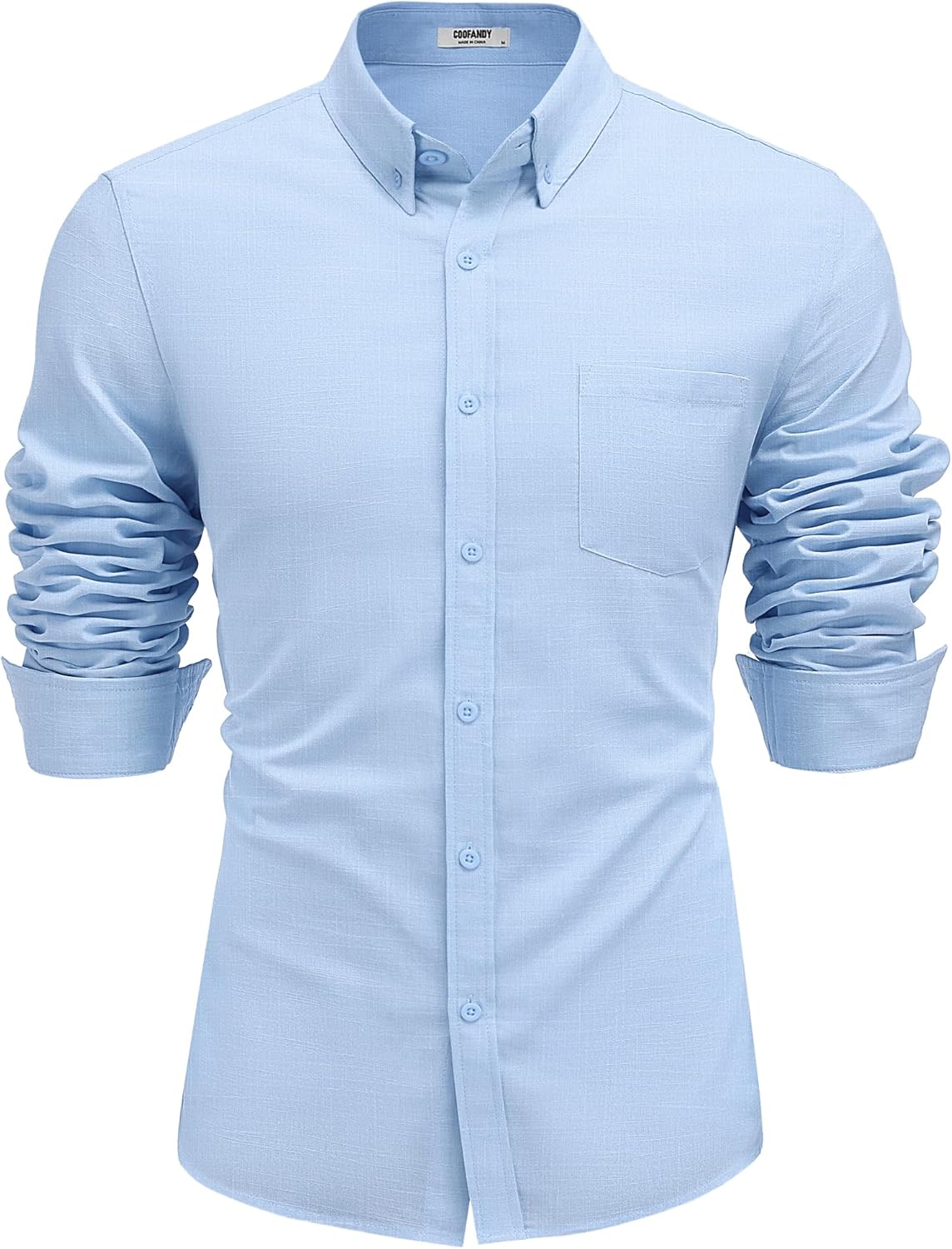 COOFANDY Men's Long Sleeve Buttons Down Shirts Casual Button Up Shirts Beach Linen Shirt Untucked Dress Shirt - Image 7