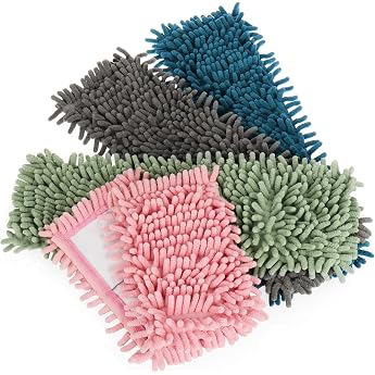 COM-FOUR   4 x Replacement Microfibre Floor Mop Covers