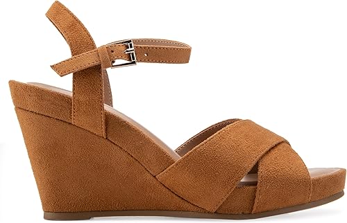 Miniatura 6 de Aerosoles PASTEL Wedge Sandal, Tan Faux Suede, 9W