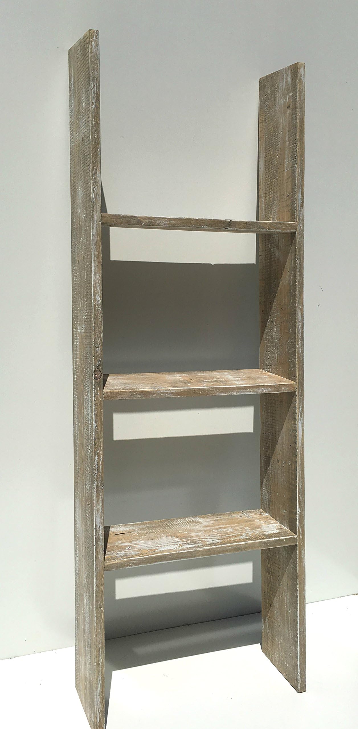 Rustic Decor Ladder/Free Standing Shelving/Weathered Farmhouse Shelf/Decorative Ladder/Rustic Shelf/Pallet Shelf/Large Shelf/ 3 Rung Ladder/Reclaimed