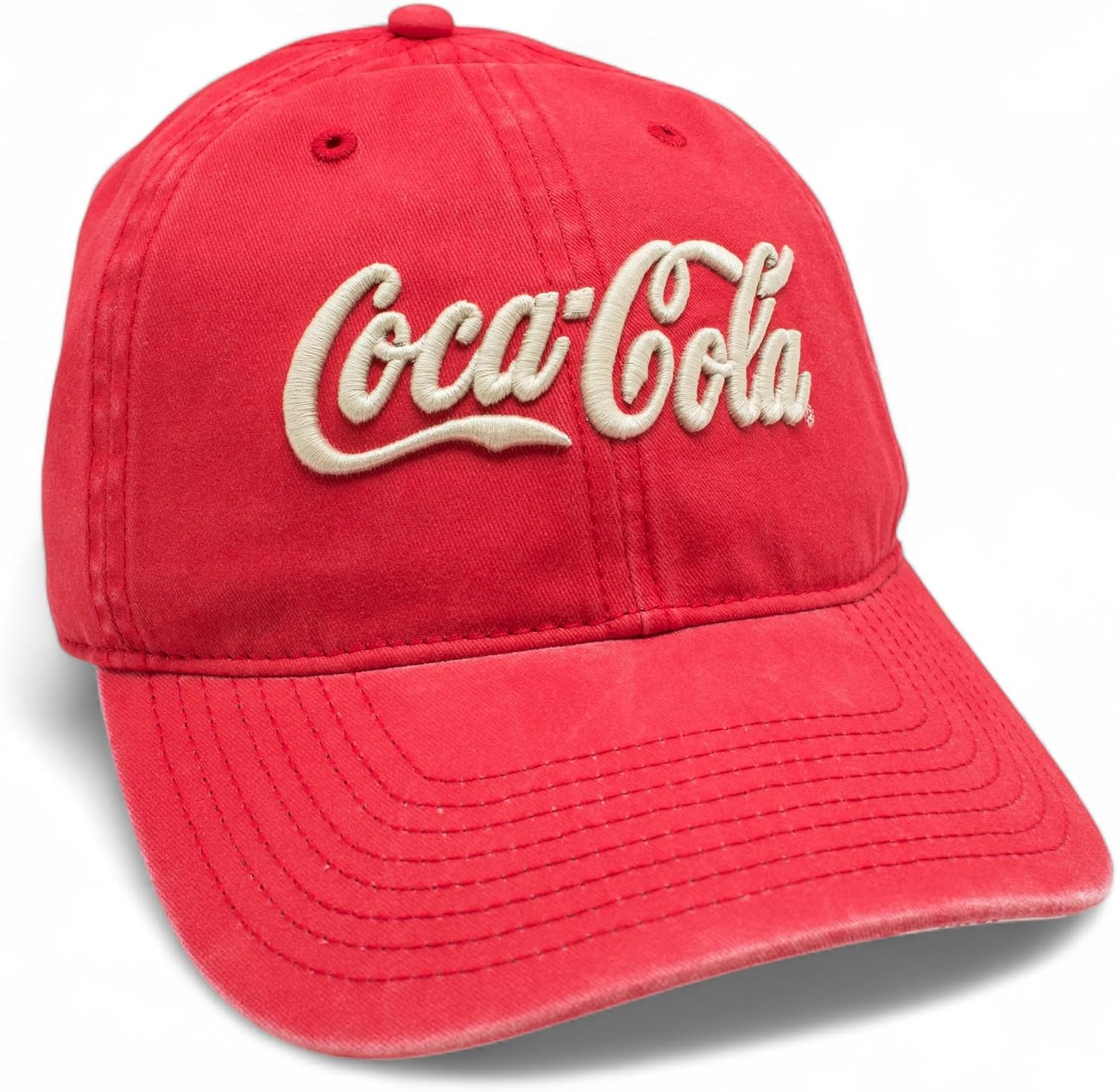 AMERICAN NEEDLE Officially Licensed Coca-Cola Dad Hat, Coke New Raglan Adjustable Buckle Strap Hat, Authentic, New
