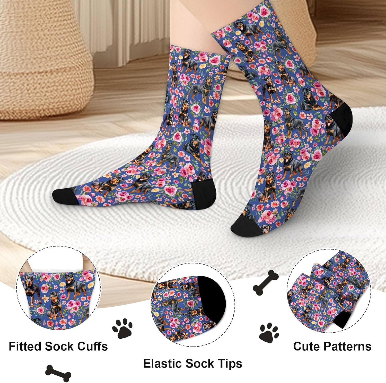 Dogs Socks for Women, Dog Lover Gifts for Women, Funny Novelty Soft Comfort Socks, Gift for Dog Mom image 4