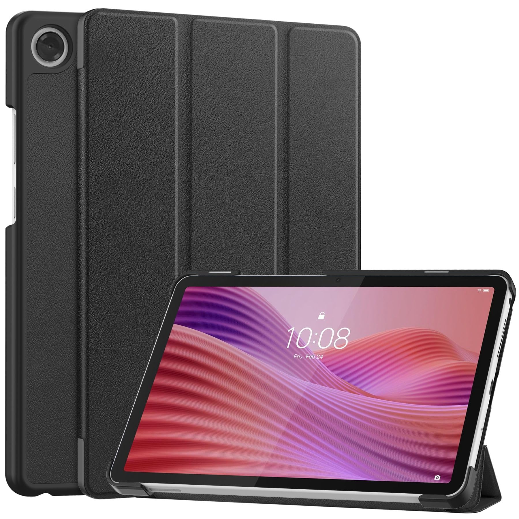 MIGOTODA PU Leather TPU Material Case for Lenovo Tab One 8.7-inch 2025 - Model US-J4-P1-N022 (Black)