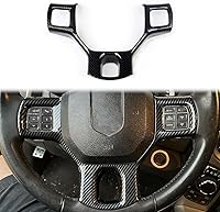 Vista 1 de Cubierta interior del volante para Dodge RAM 1500 2500 3500 2011-2018 accesorios (patrón de fibra de carbono)