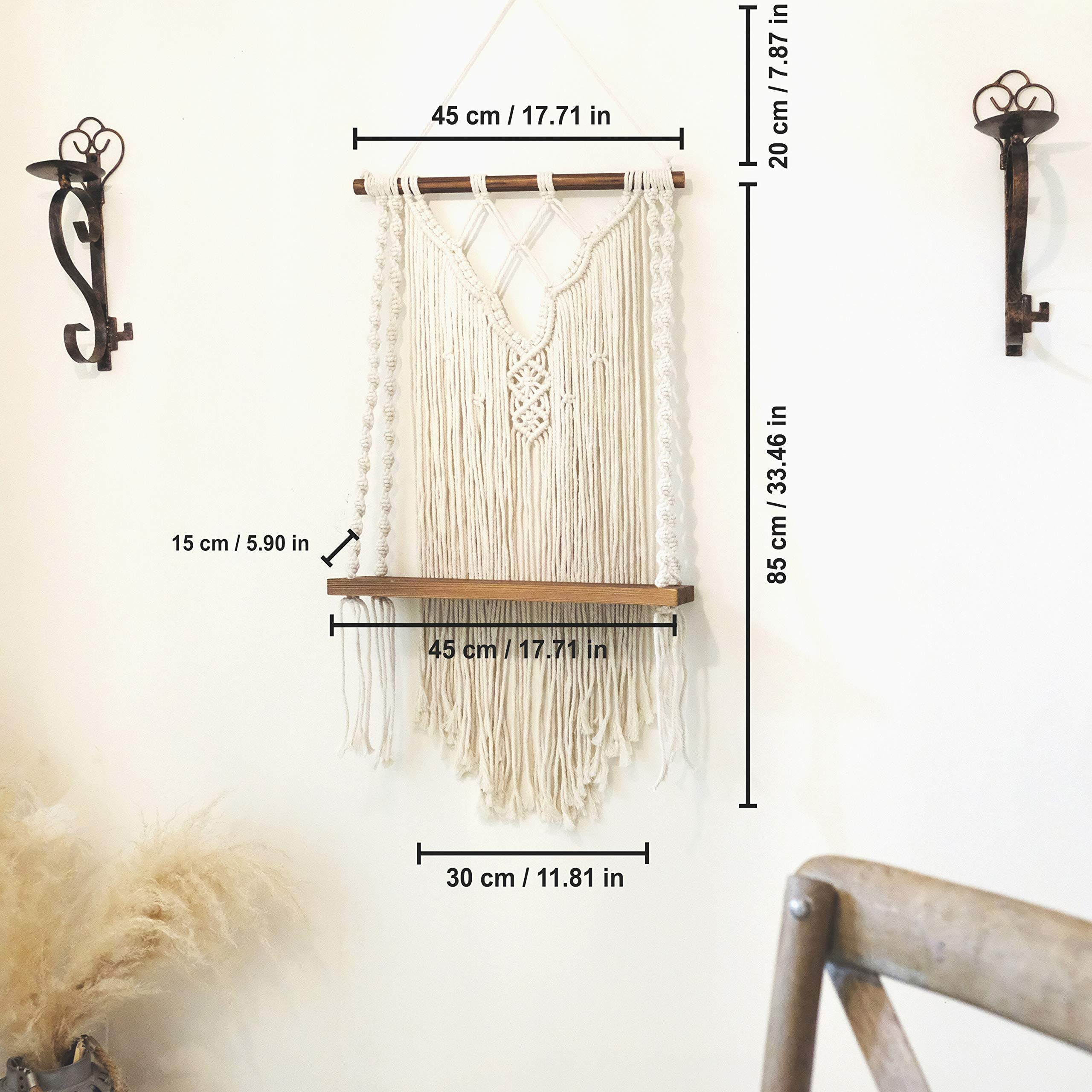 Macrame Shelf Pack of 2 Macrame Wall Hanging Shelf Boho Decor