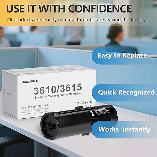 Miniatura 5 de Phaser 3610/Workcentre 3615 - Cartucho de tóner negro de capacidad estándar 106R02720 – Compatible 1 paquete de tóner 106R02720 de repuesto para