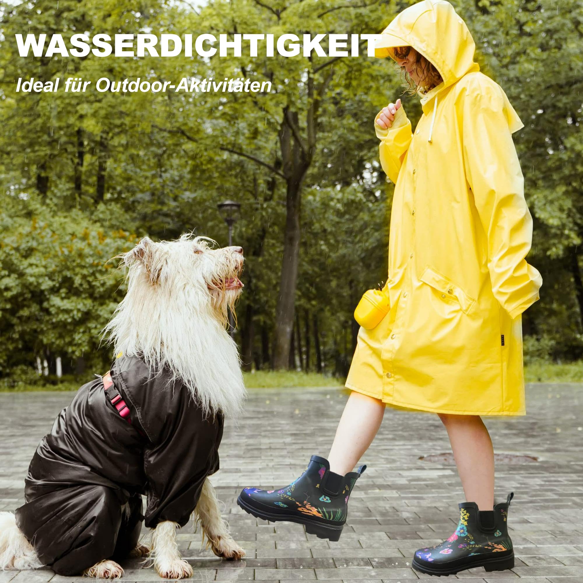 Gummistiefel Damen – Kurz Regenstiefel für Damen Gummistiefeletten –Wasserdicht, Rutschfest, Bequem – Gefütterte Gummistiefel für Garten, Matsch & Schnee, Größe 37–41
