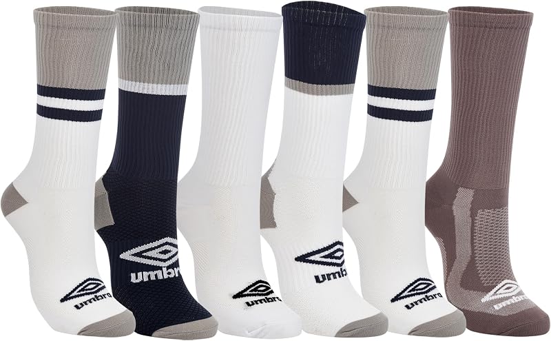 medias atléticos de cuello redondo para hombre – medias deportivos de fútbol de malla transpirable, que absorben la humedad, compresión y soporte para el arco, paquete de 6