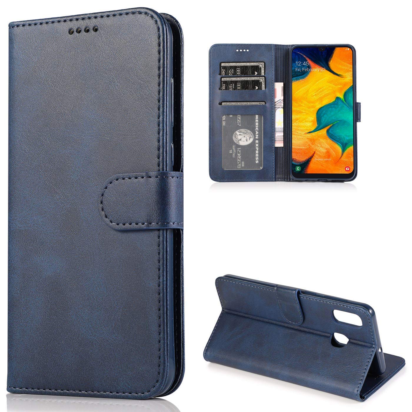 CTIUYA Schutzhülle für Samsung Galaxy A20/A30/A20E/A40 Hülle Tasche Case Lederhülle