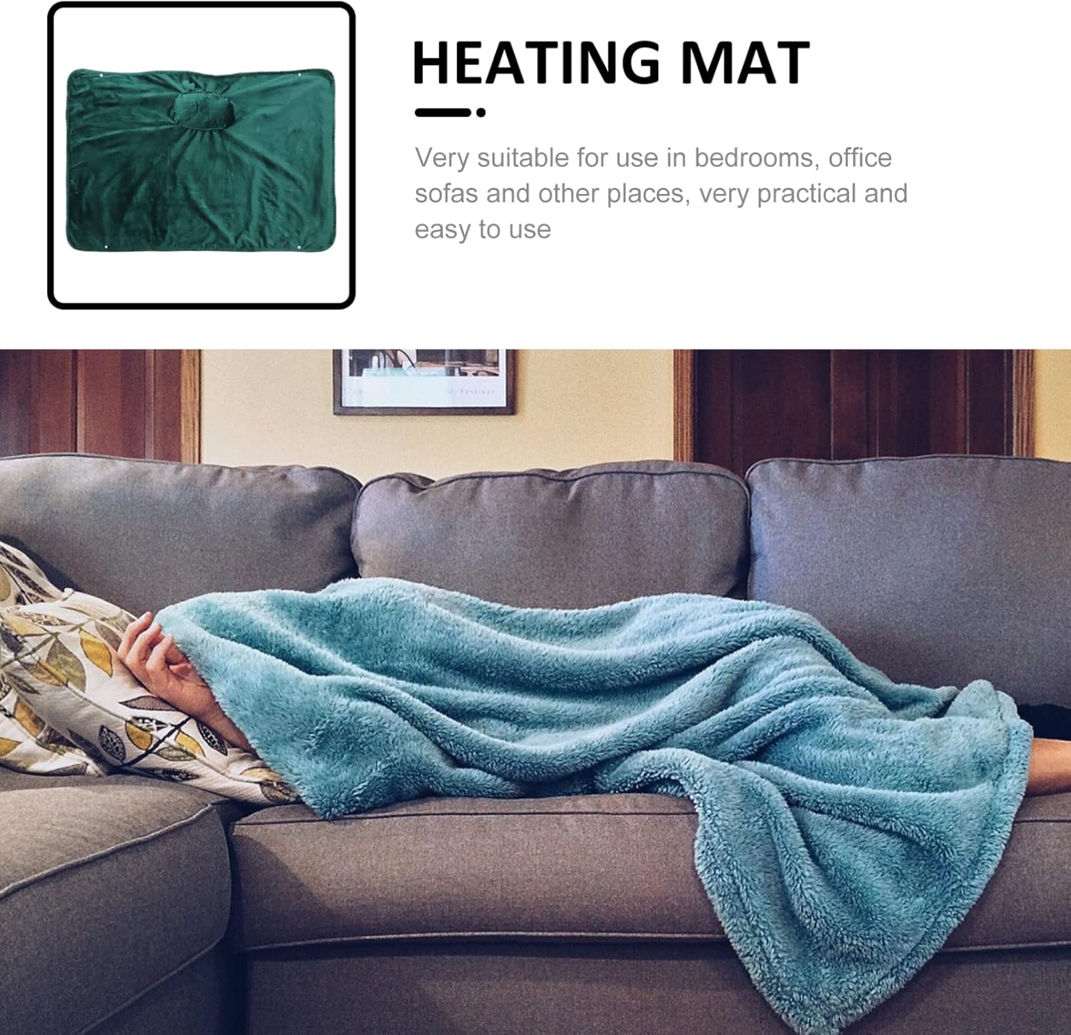 review Healeved Heated Blanket Electric Blanket Throw Heating Blanket Soft Cozy Sherpa Washable Blanket with Fast Heating 45.20 X 28.30inch - Green