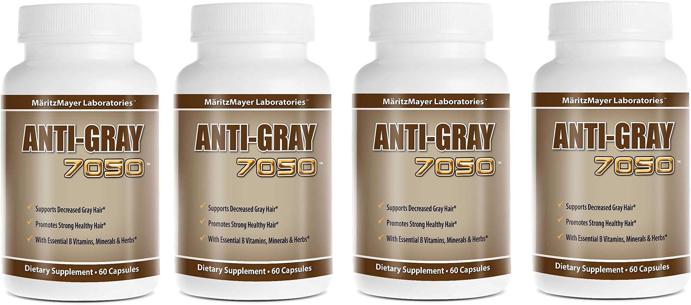 Anti-Gray Hair 7050 60 Capsules Per Bottle (4 Bottles)