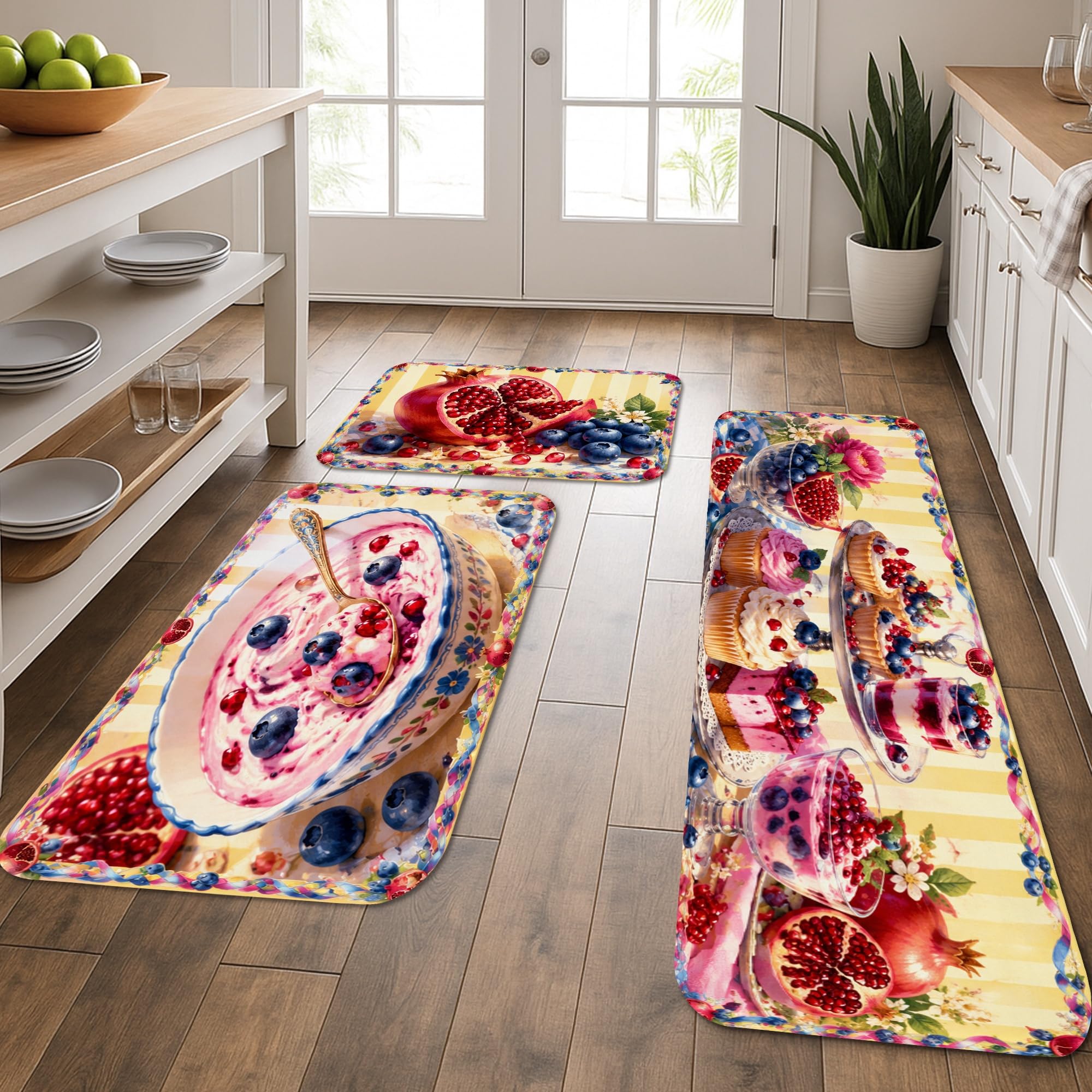 Tapis décoratif confortable et lavable au design floral vintage raffiné