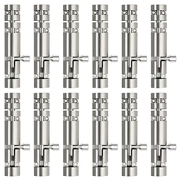 Atlantic Premium Zaylo Tower Bolt 4 inch,S.S. Finish, Pack of 12 Pieces