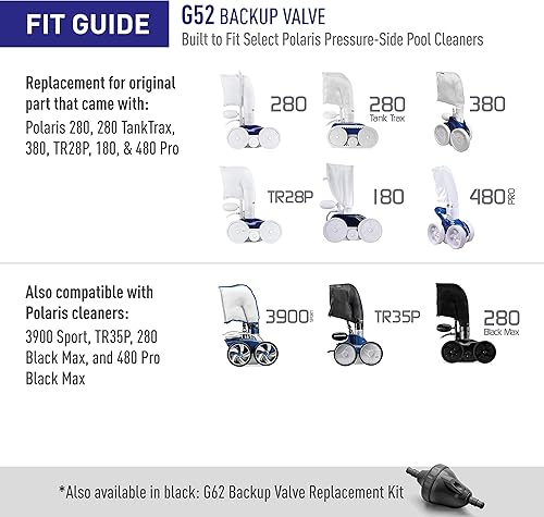Miniatura 5 de Polaris G52 Válvula de repuesto para aspiradora 180/280/380/480 G-52 original, N/A, Blanco