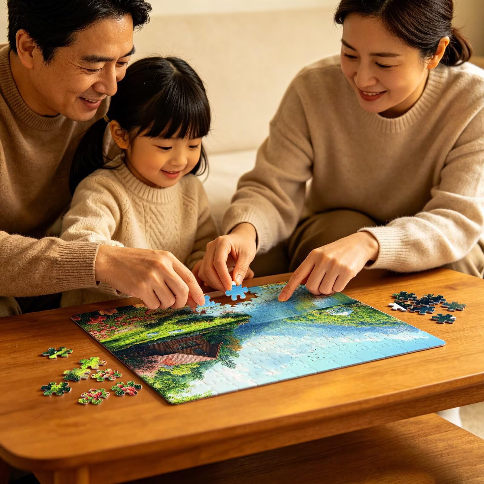 Puzzle lago Paesaggio(2), Puzzle Adulti 3000 pezzi, Puzzles Legno con Squisita Scatola di Imballaggio, Rompicapo per Esperti con Incastro Perfetto, Stampa Alta Definizione, Regalo per Adulti W3H-916