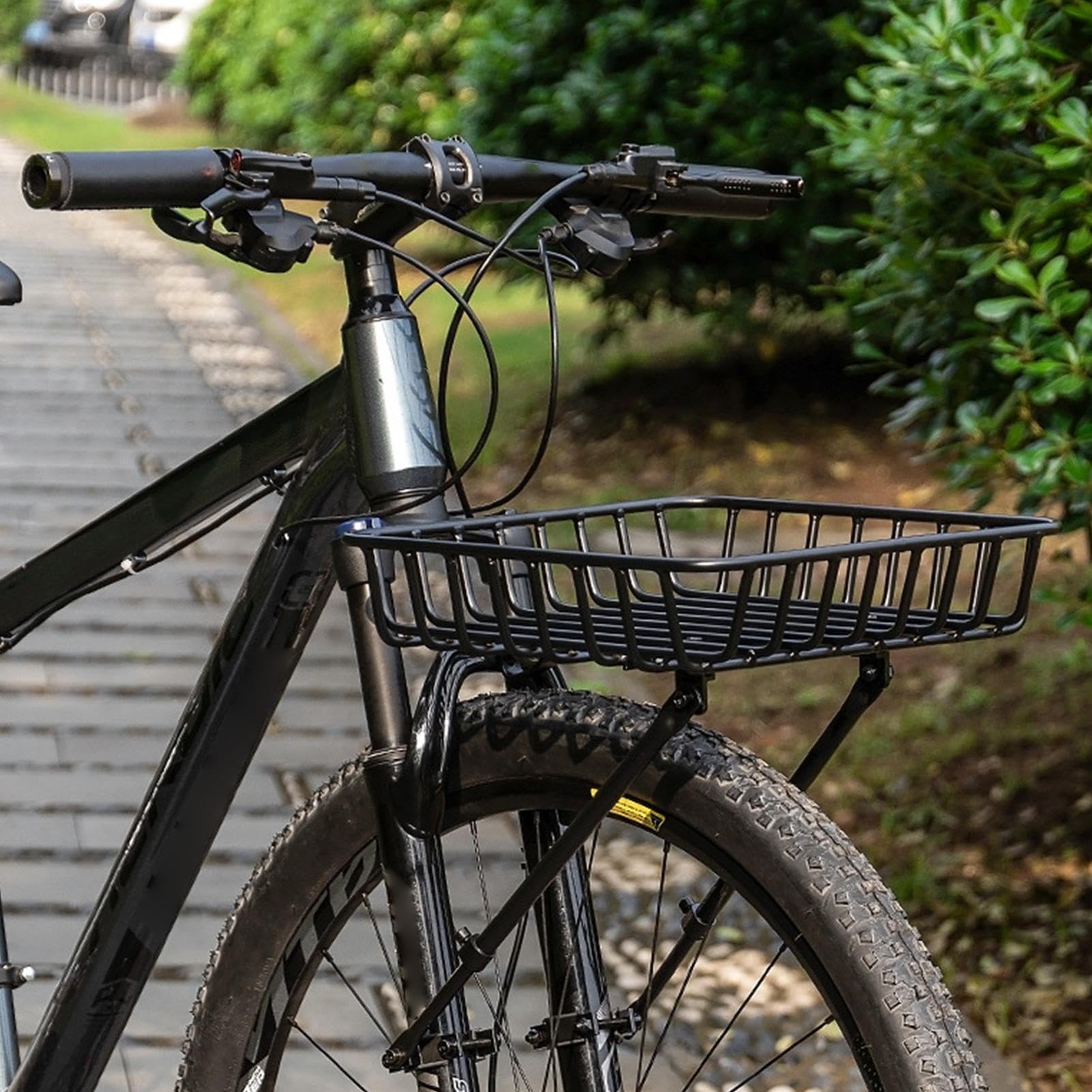 Kosz do przechowywania rowerów, wytrzymały, przedni uchwyt do dojazdów do pracy na zewnątrz, duży, odporny na warunki atmosferyczne pojemnik z metalową ramą i bezpiecznym mocowaniem, torba bagażowa na
