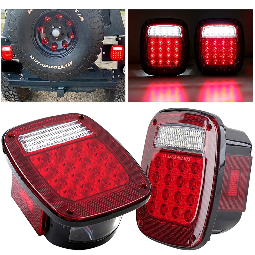Amazon.com: 2Pcs Square Rear Combination Tail Lights Lamps
