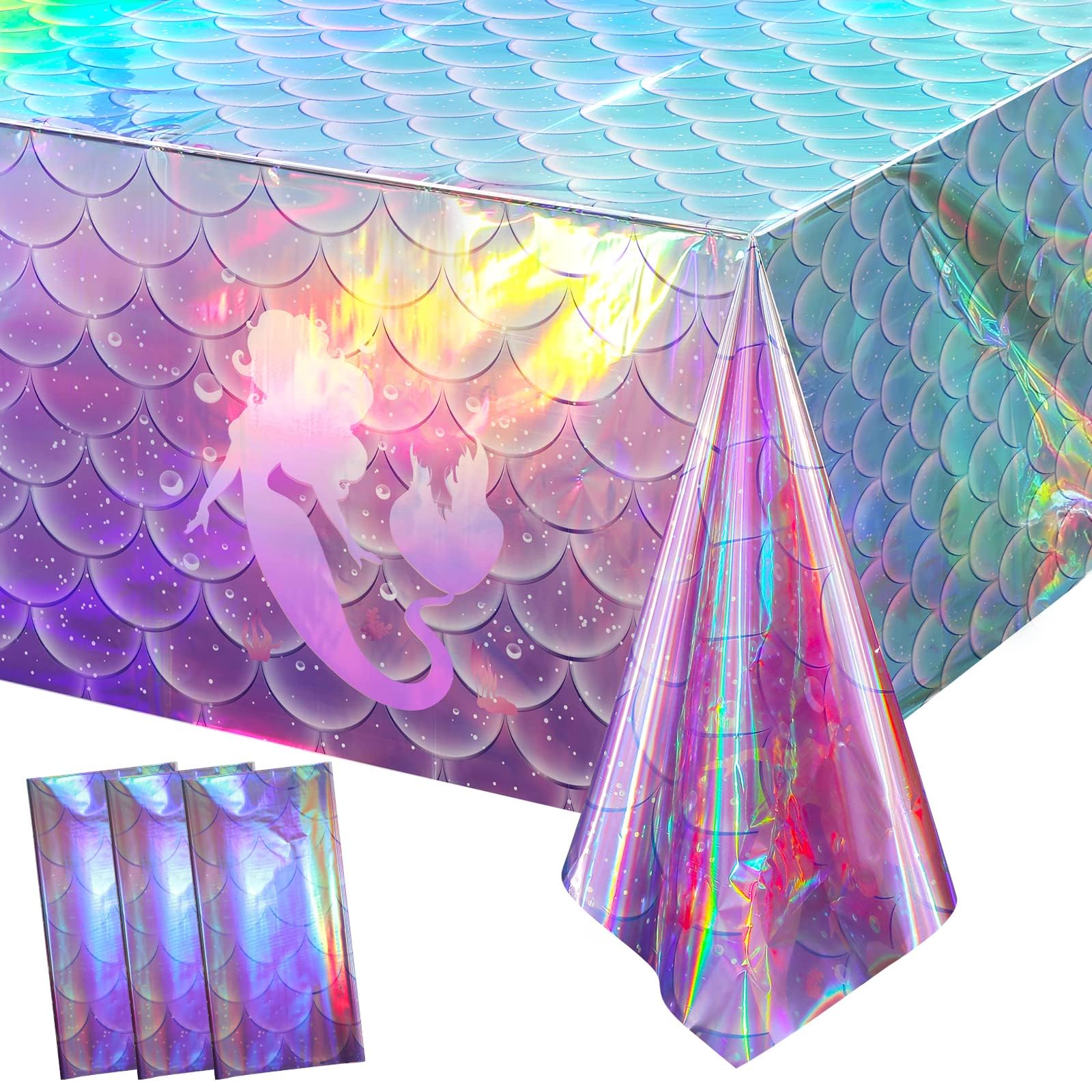 Holografische Laser-Tischdecken – 3 Stück, 101,6 X 274,3 Cm, Einweg-Deko Für Partys & Feste