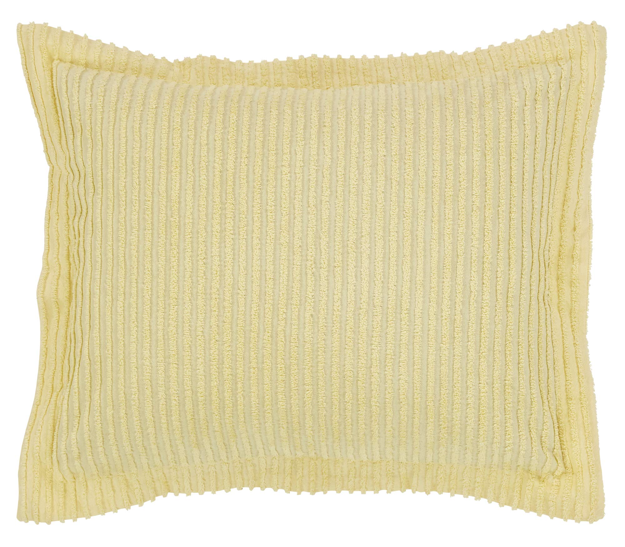 Better Trends 100% Cotton Tufted Unique Luxurious Machine Washable Tumble Dry, Yellow, Standard